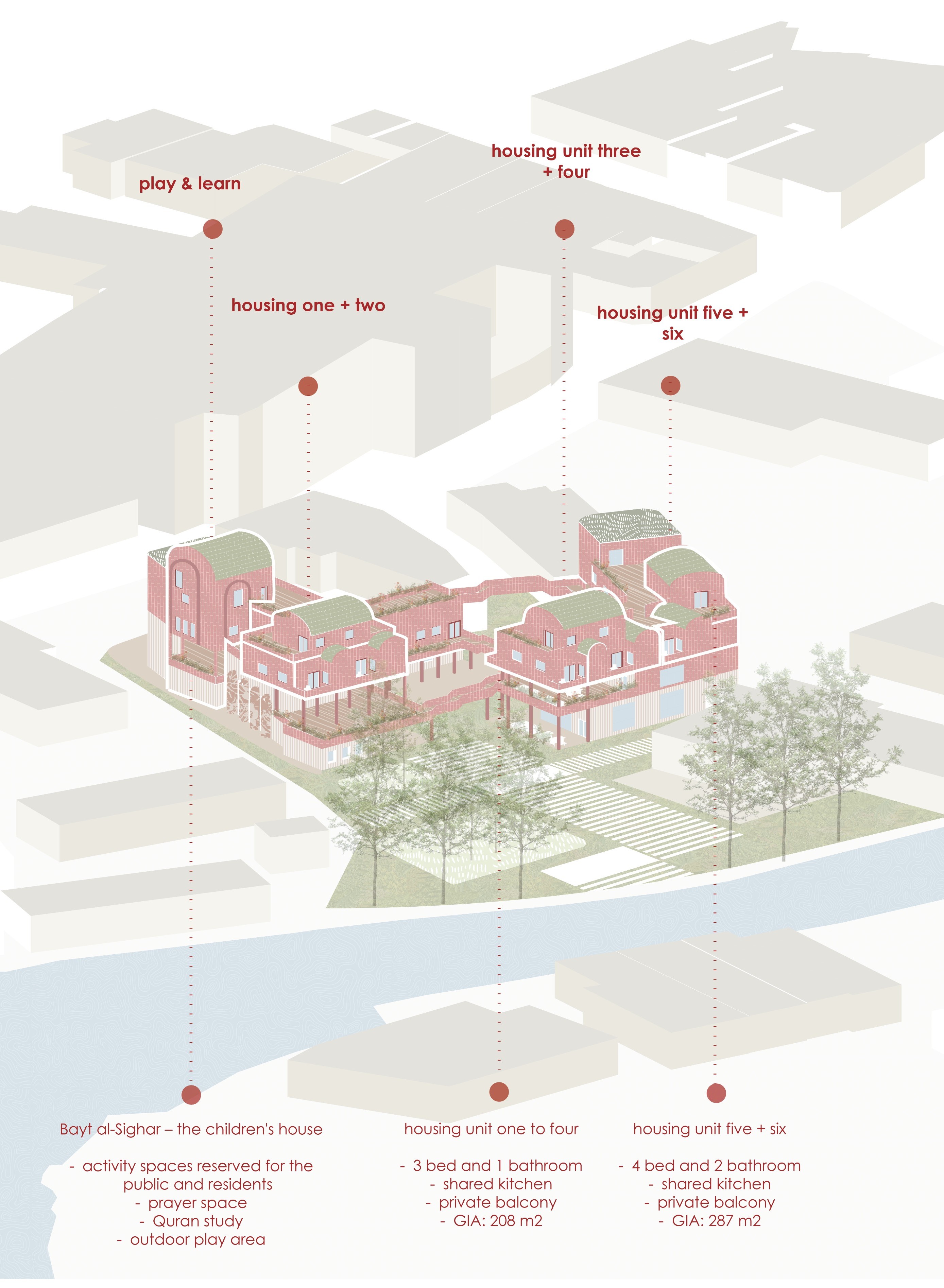 Tafaddal — housing units axonometric
